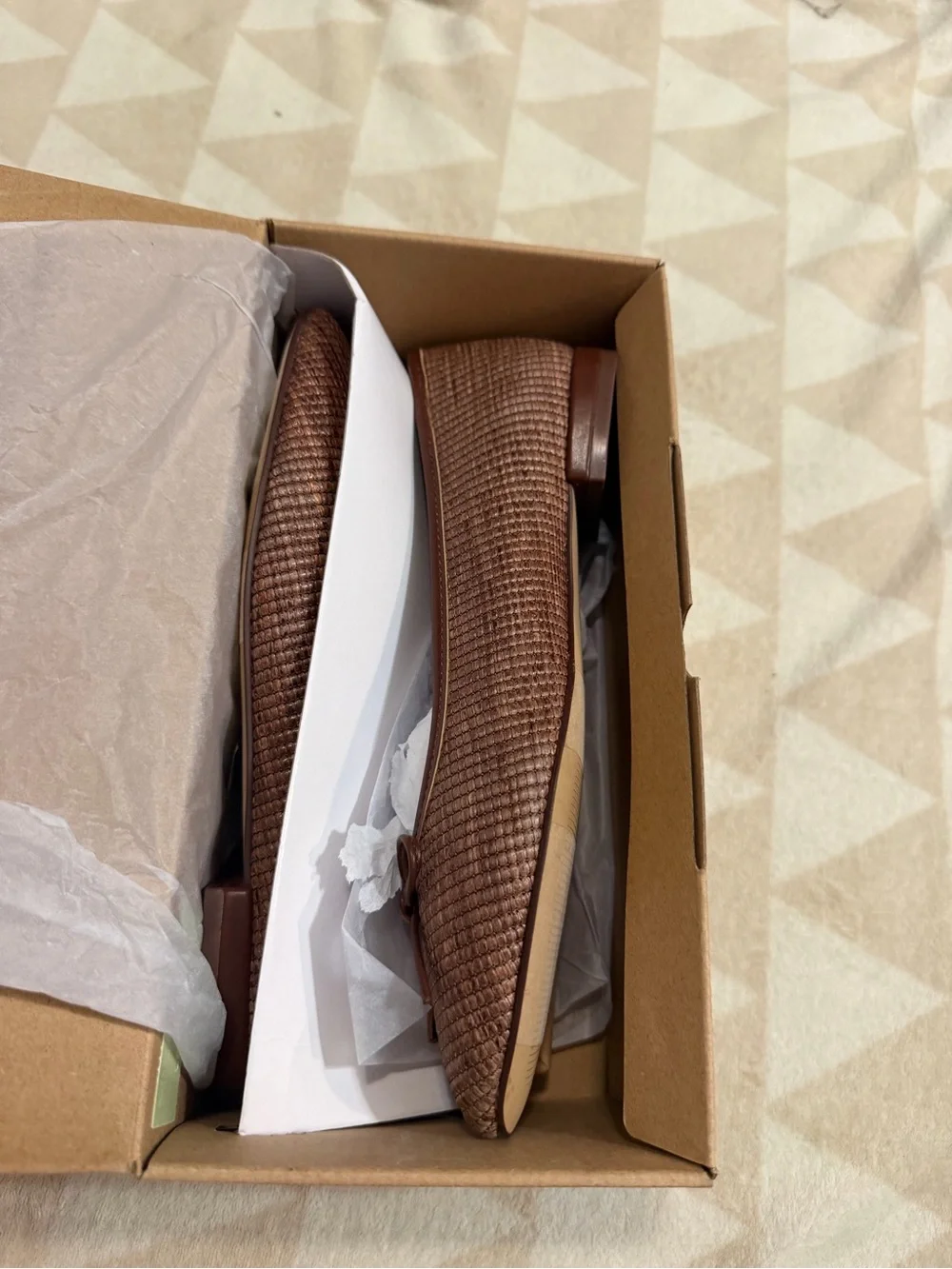 J crew chocolate raffia Woven ballet flats